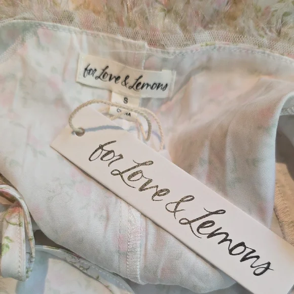 NWT $198 FOR LOVE AND LEMONS CHANIA FLORAL PRINT MINI DRESS SIZE S - Picture 9 of 10